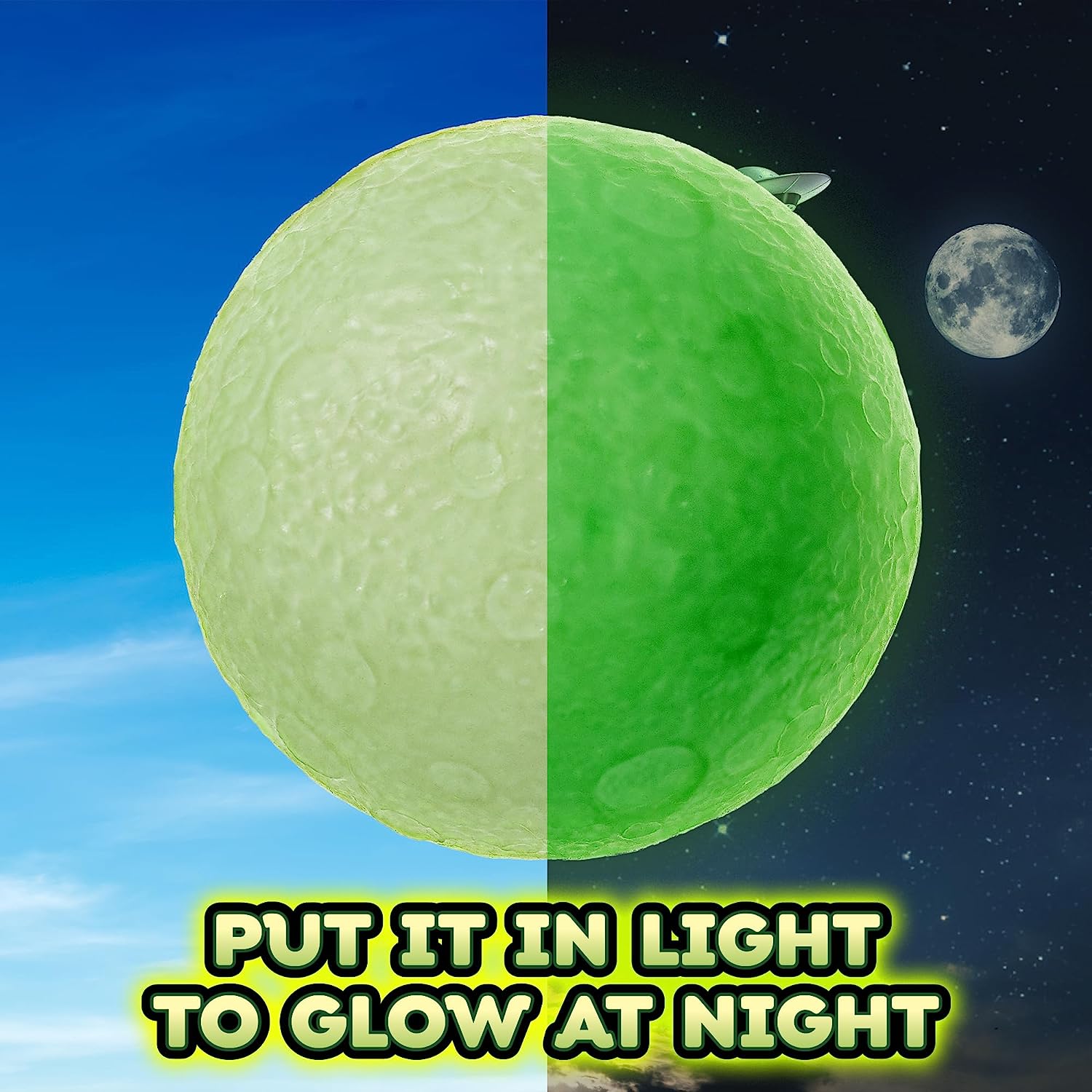 Power Your Fun Glow in the Dark Moon Stress Ball