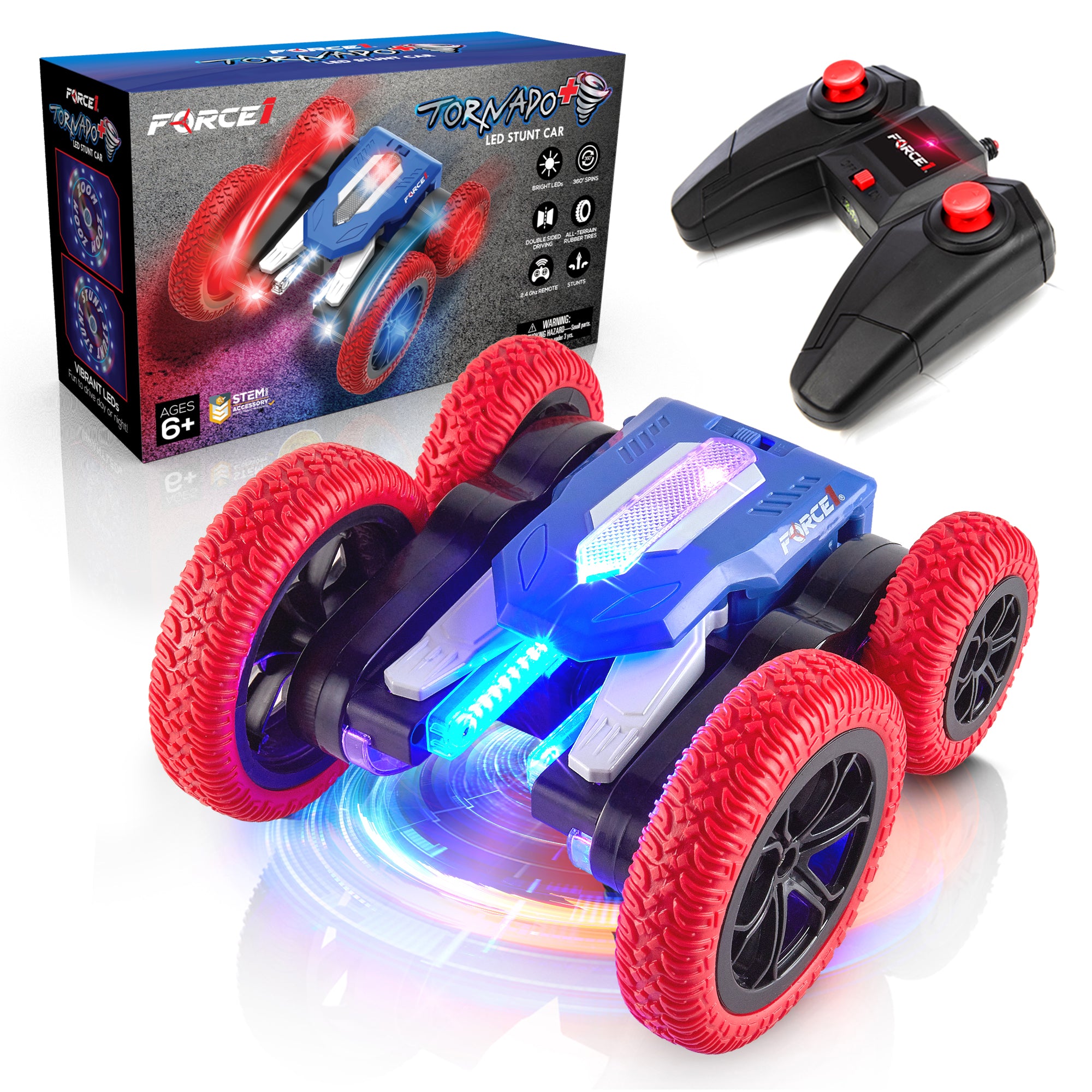 Force1 Tornado+ LED Remote Control Car for Kids
