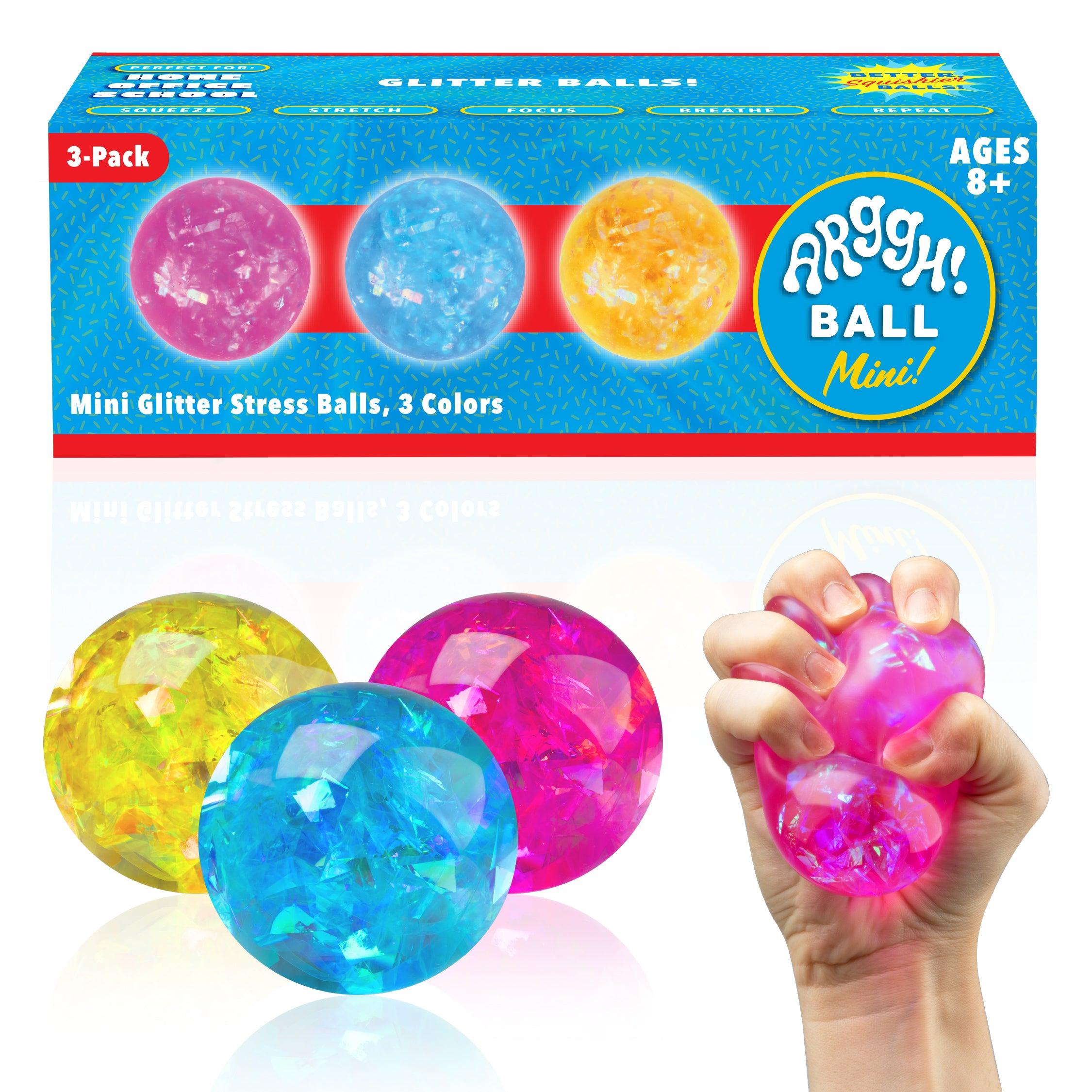 Arggh! 3-Pack Mini Stress Balls (Glitter) - poweryourfun