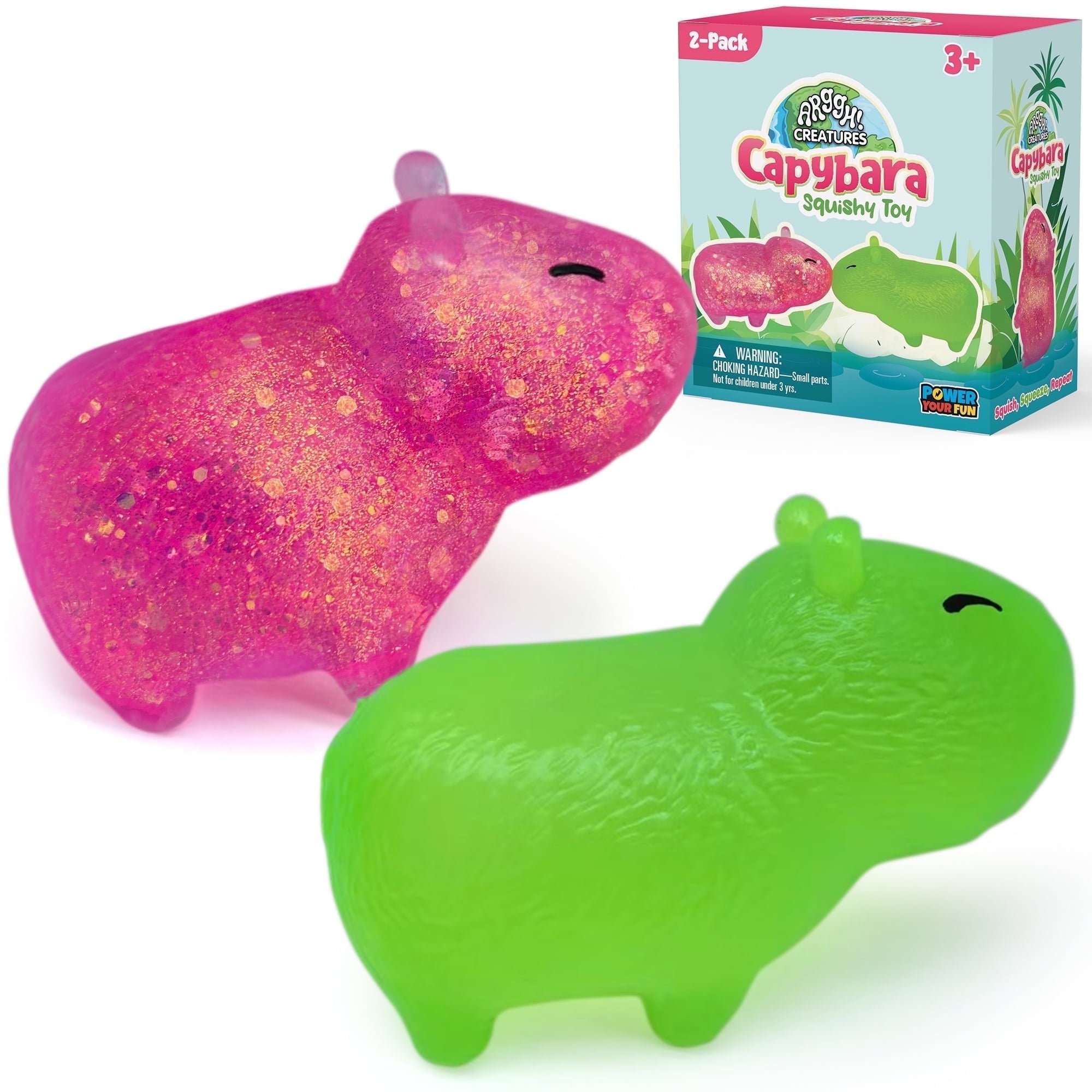 Power Your Fun 2-Pack Capybara Squeeze Balls - Cute and Fun Stress Relief Toys