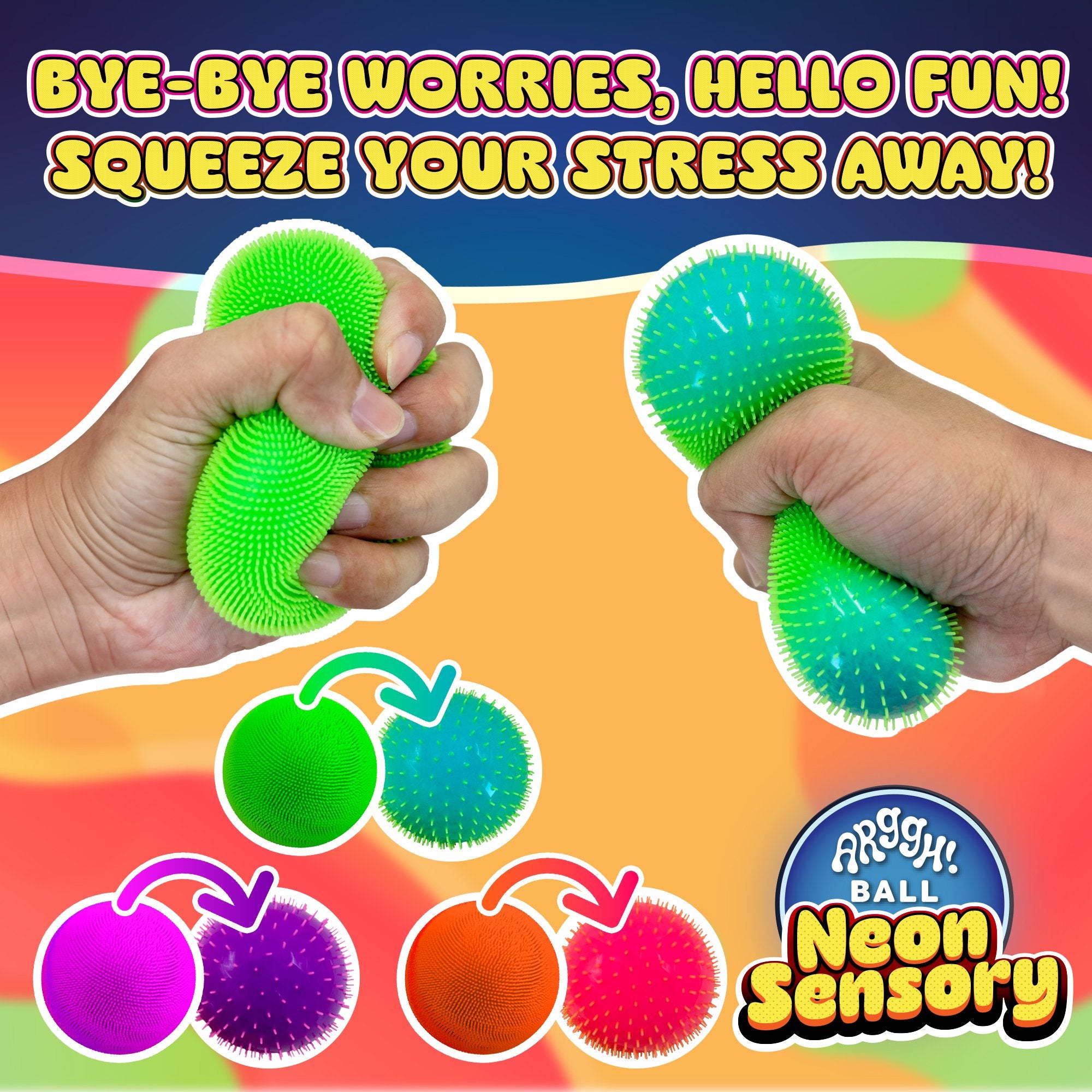 Power Your Fun 3-Pack Neon Sensory Squish Balls