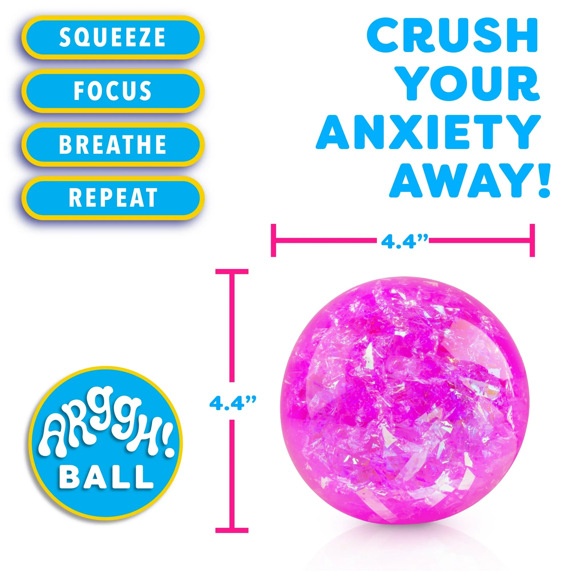 Power Your Fun Pink Glitter Stress Ball