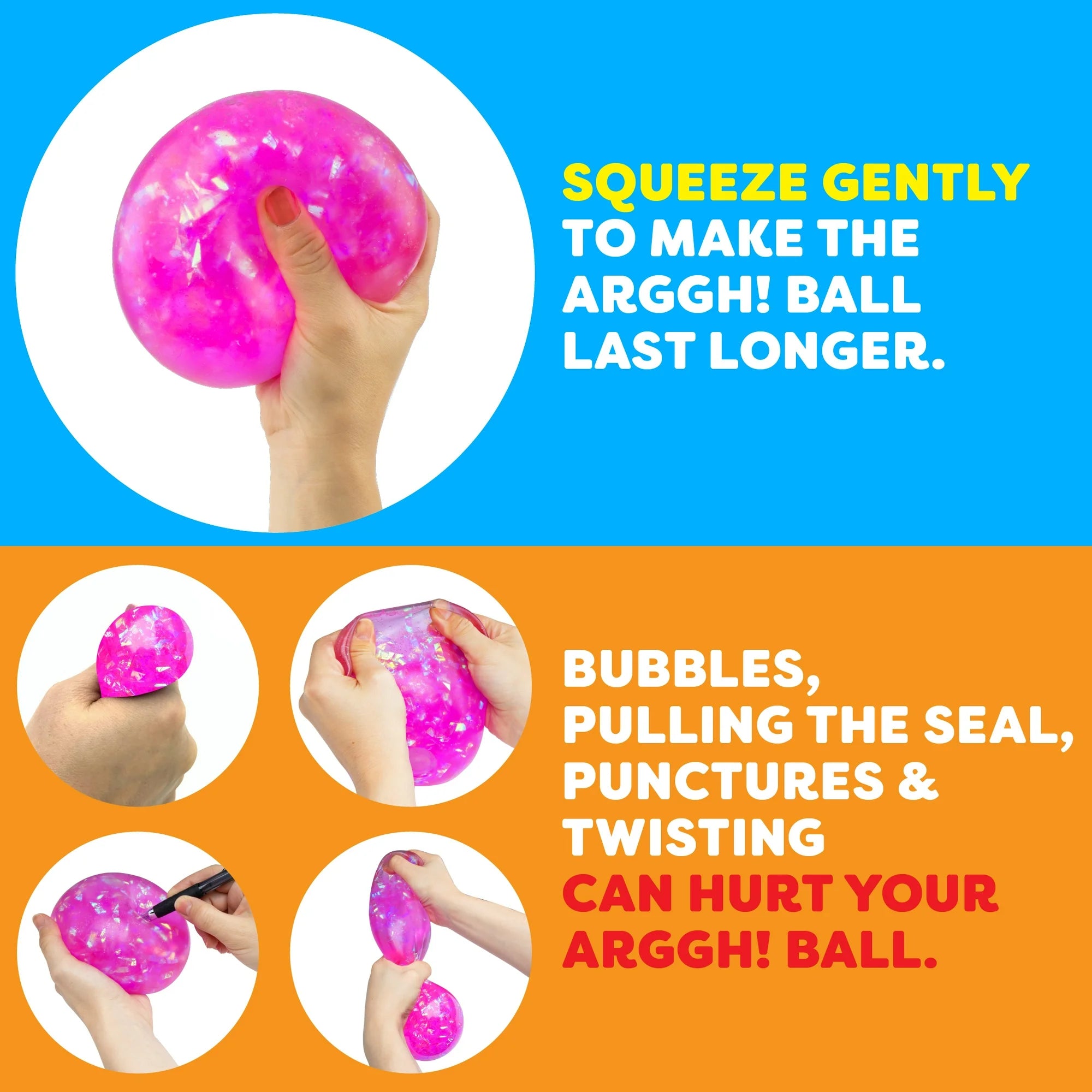 Power Your Fun Pink Glitter Stress Ball