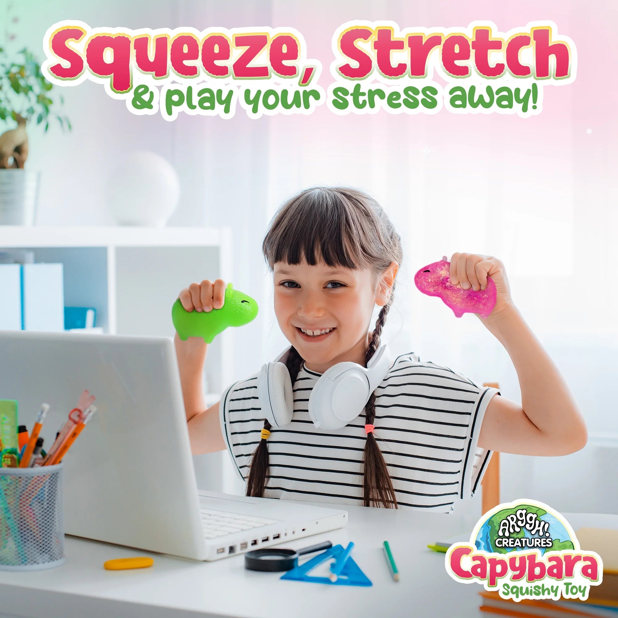 Power Your Fun 2-Pack Capybara Squeeze Balls - Cute and Fun Stress Relief Toys