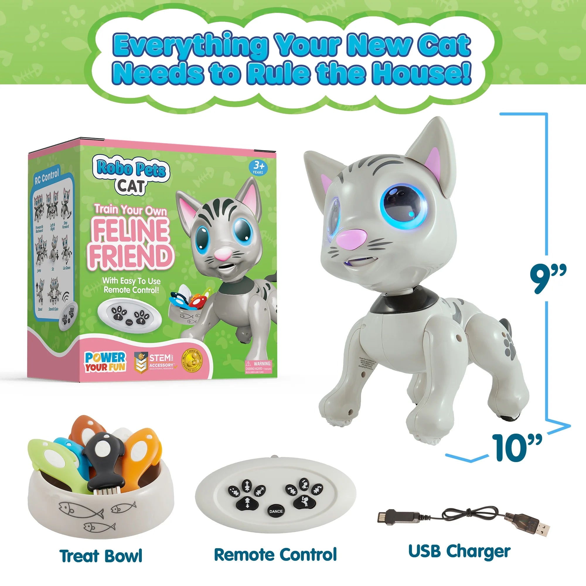 USA Toyz Robo Pets Robot Cat - Gray