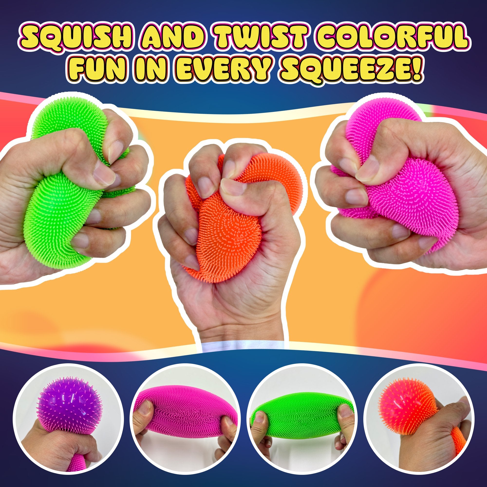 Power Your Fun 3-Pack Neon Sensory Squish Balls