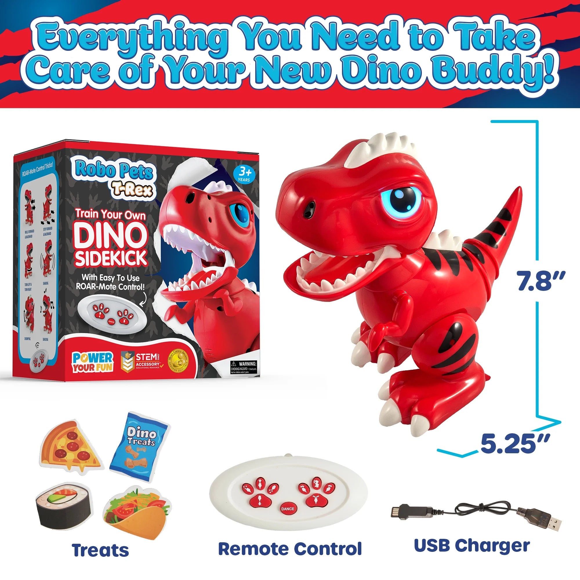 USA Toyz Robo Pets T-Rex Dinosaur - Red