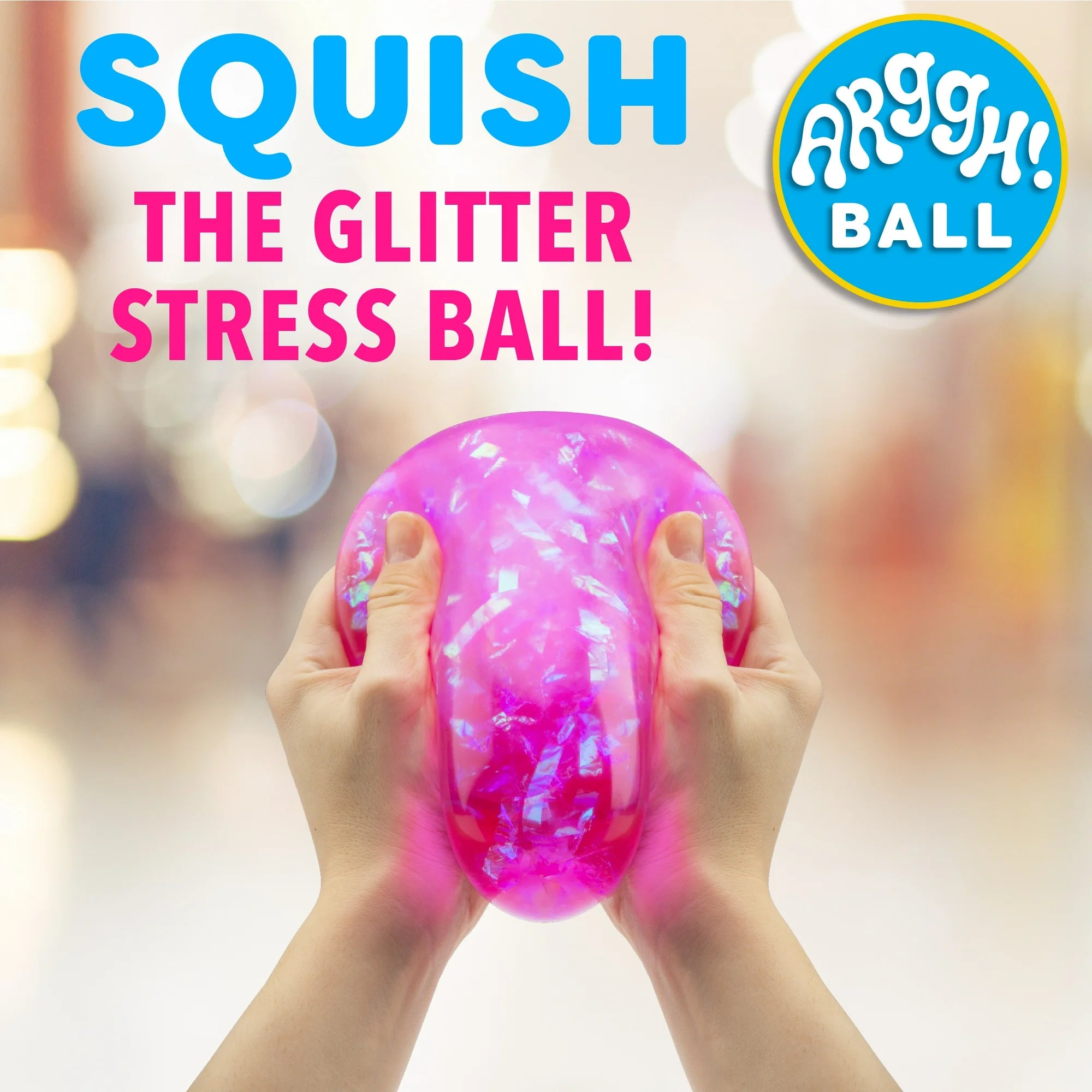 Power Your Fun Pink Glitter Stress Ball