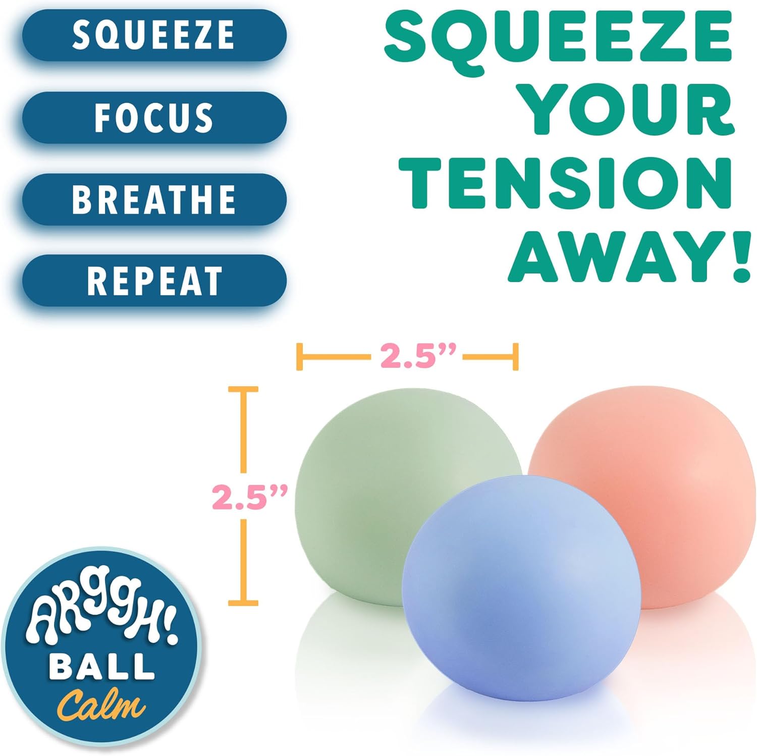 Power Your Fun Arggh! Ball Calm Mini Stress Ball 3 Pack