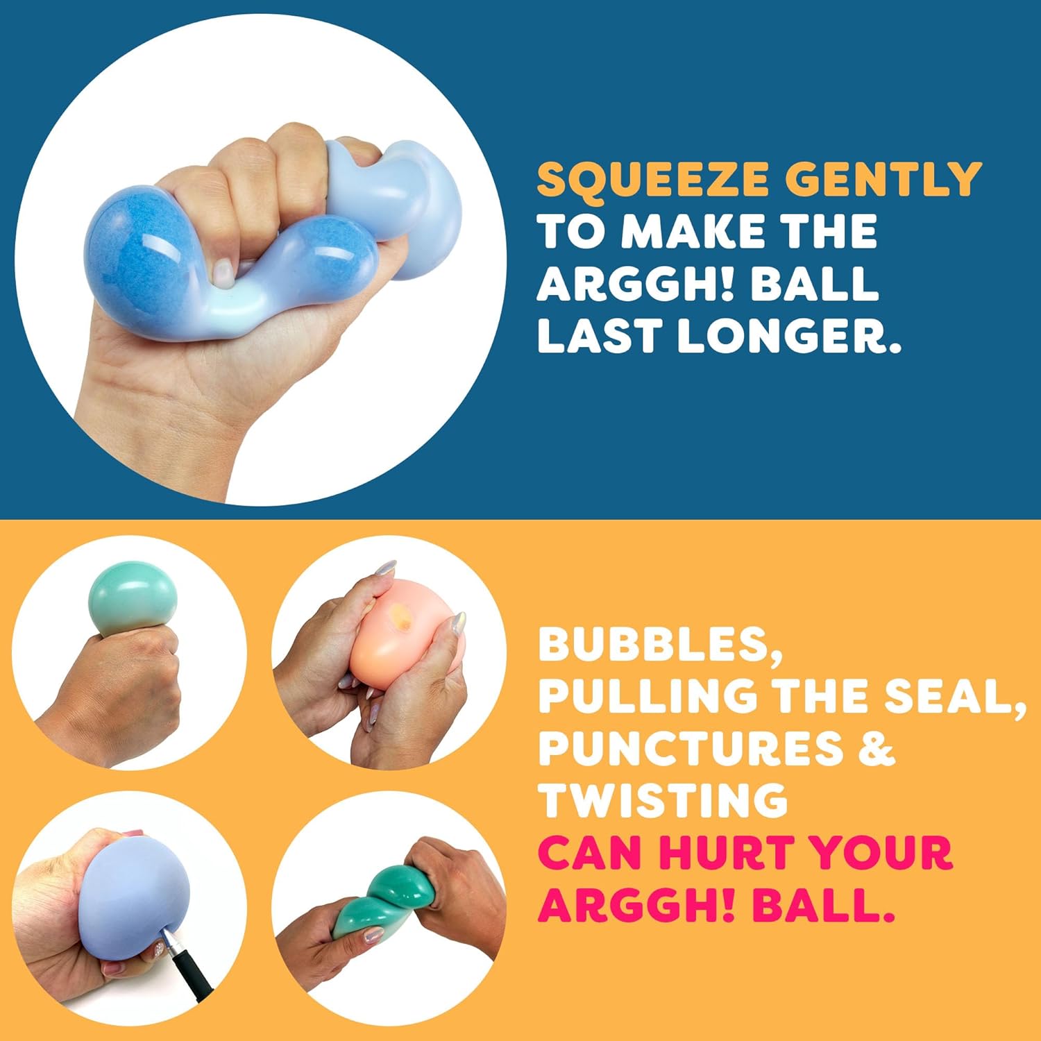 Power Your Fun Arggh! Ball Calm Mini Stress Ball 3 Pack