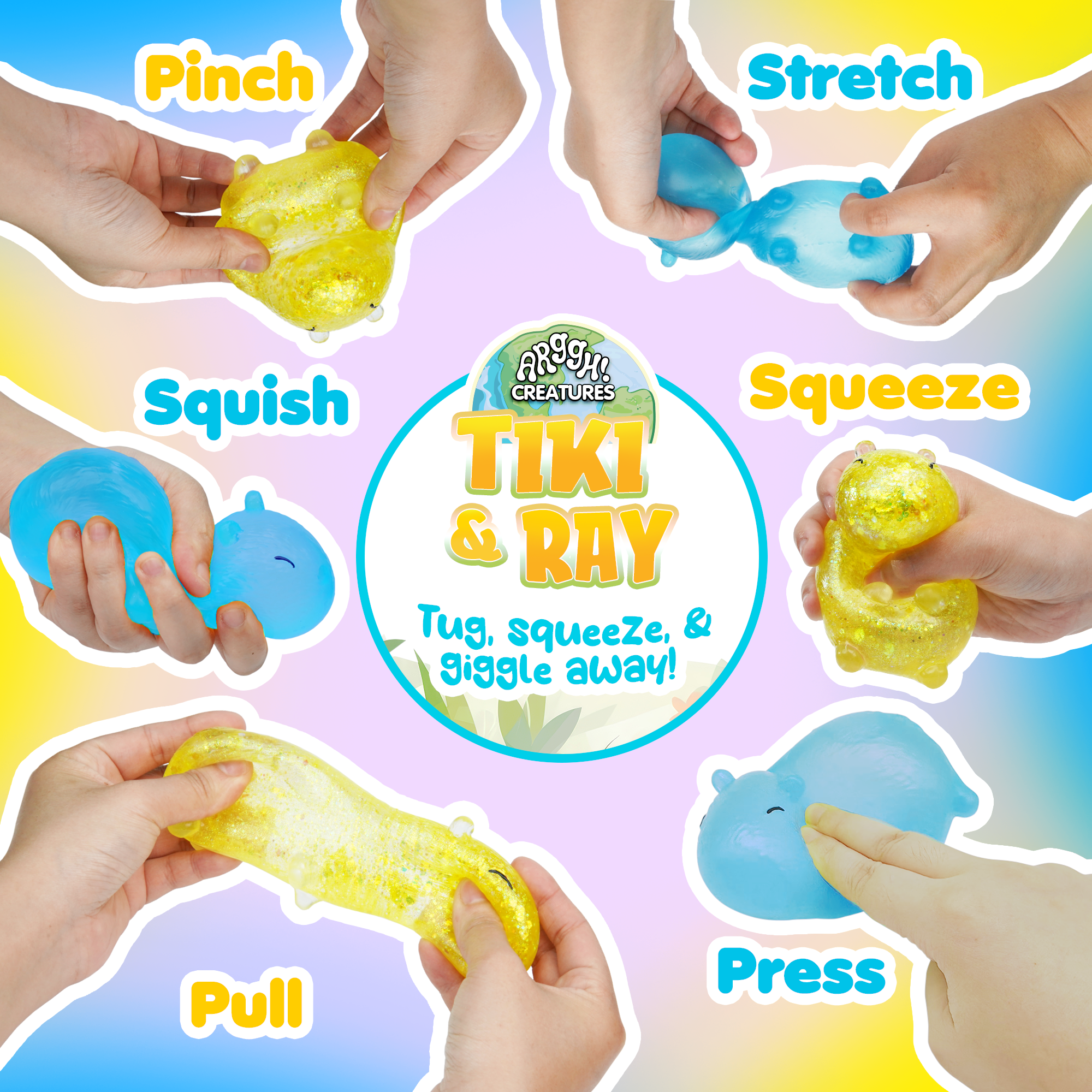 Power Your Fun Capybara Squishy Toy 2-Pack (Yellow / Blue)