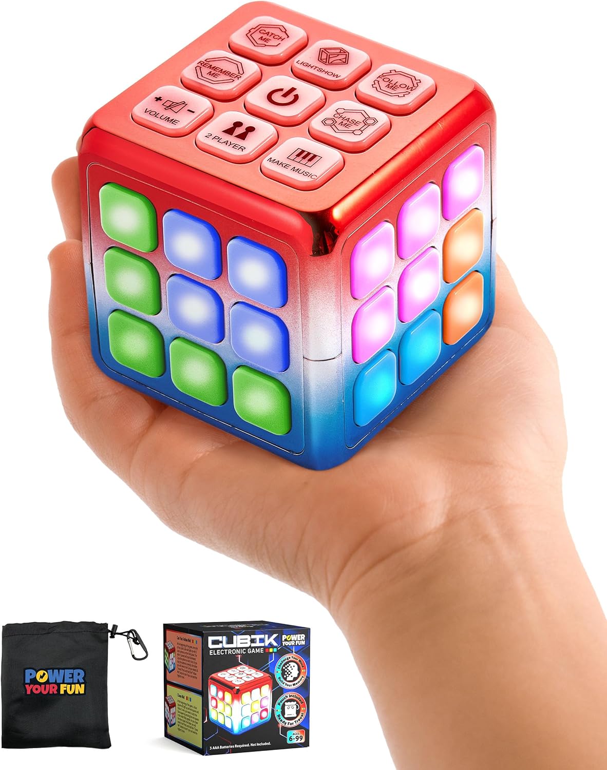 Cubik LED Metallic - Red/Blue