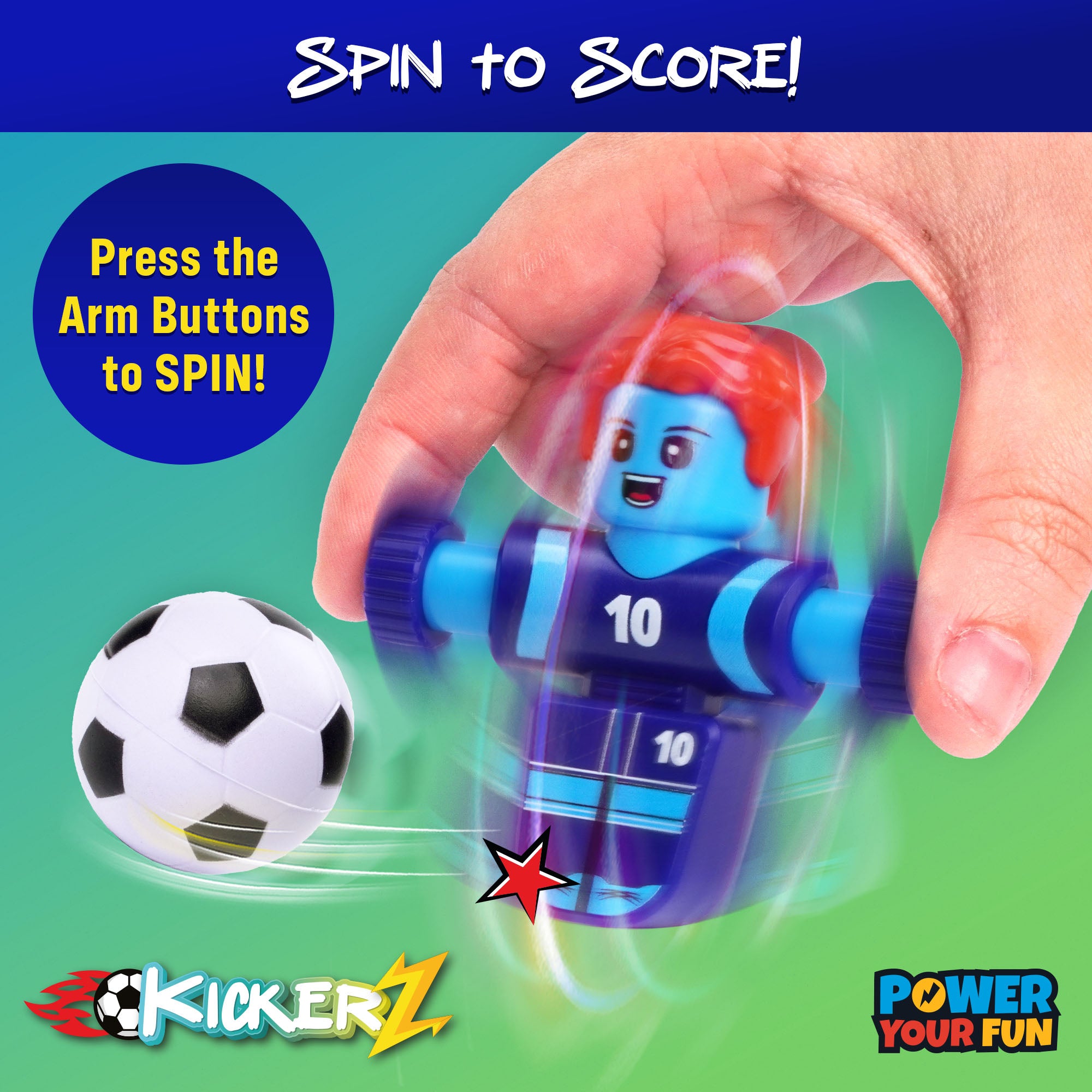 Power Your Fun KickerZ Soccer Fidgets Game Set- 8pc