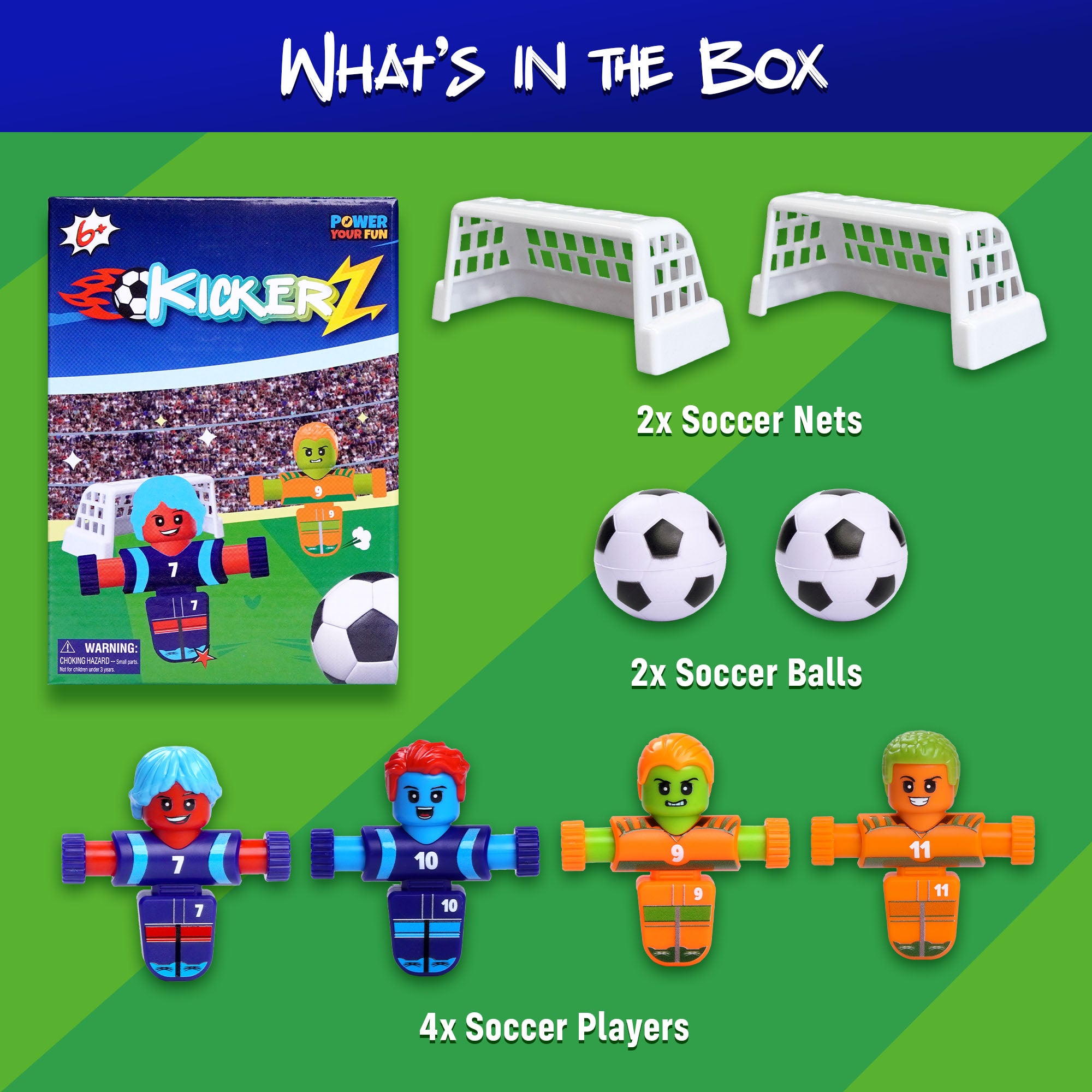 Power Your Fun KickerZ Soccer Fidgets Game Set- 8pc