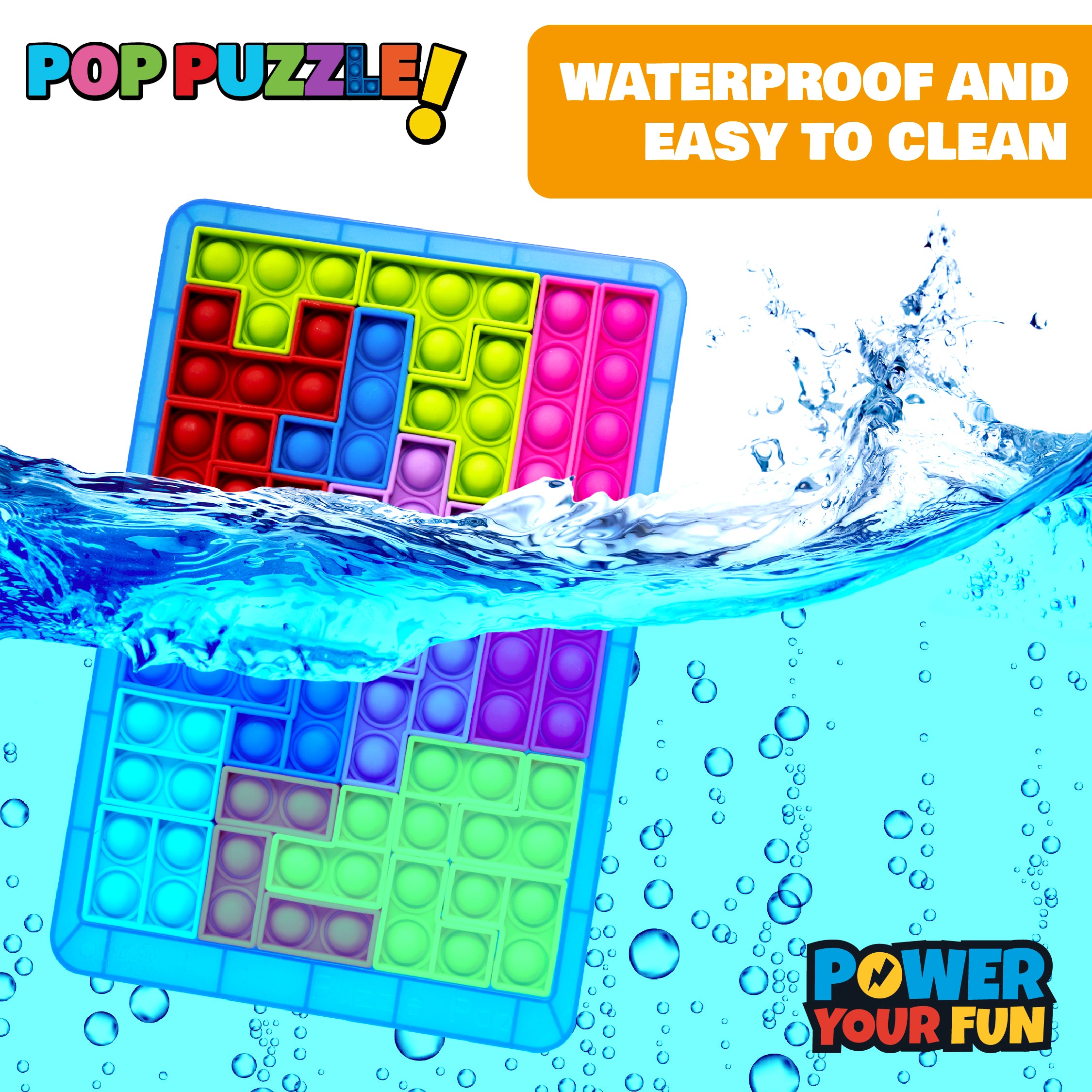 Power Your Fun Pop Puzzle Popper Fidget Game - Blue