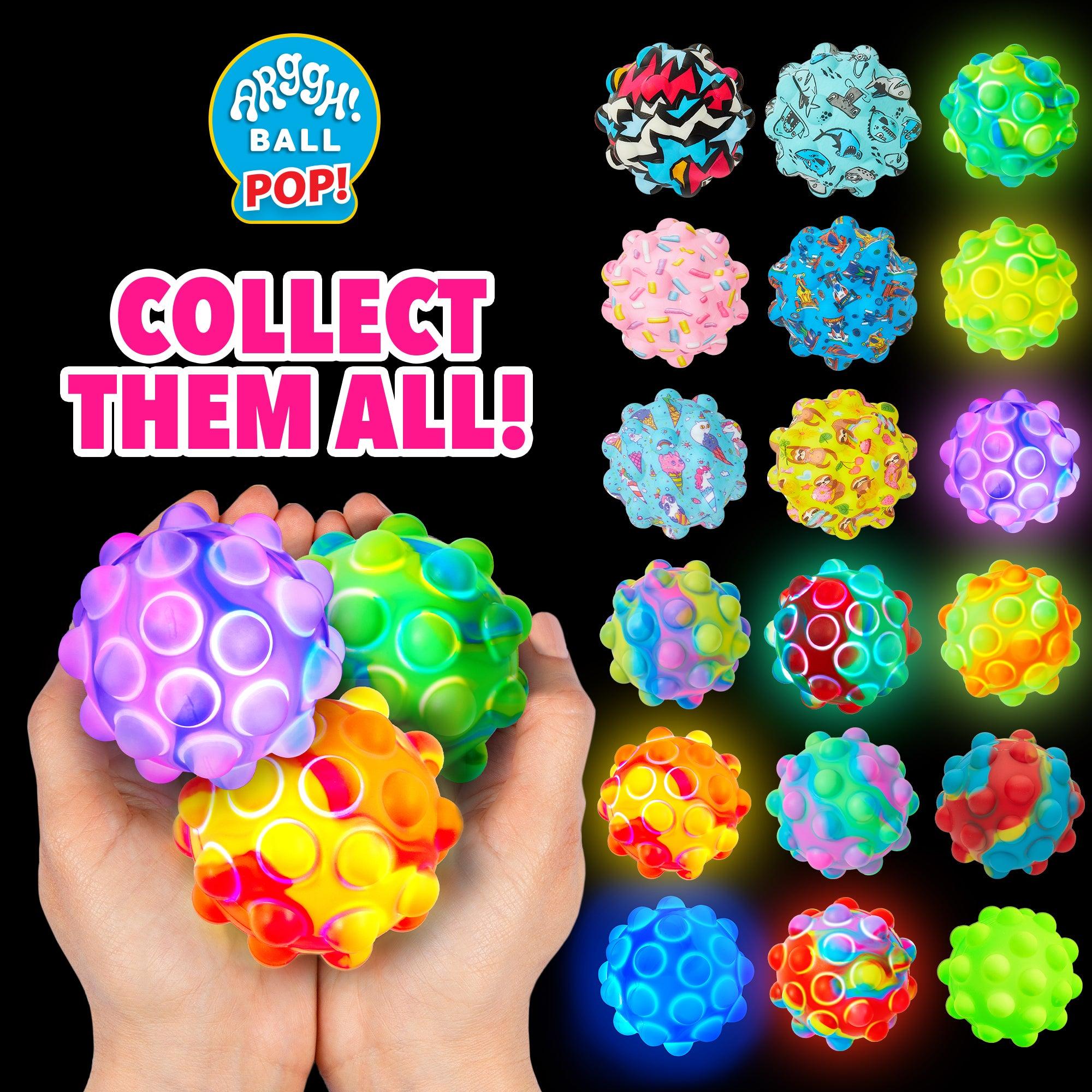 Power Your Fun 8 Pack Multi-color LED Fidget Ball Popper - poweryourfun