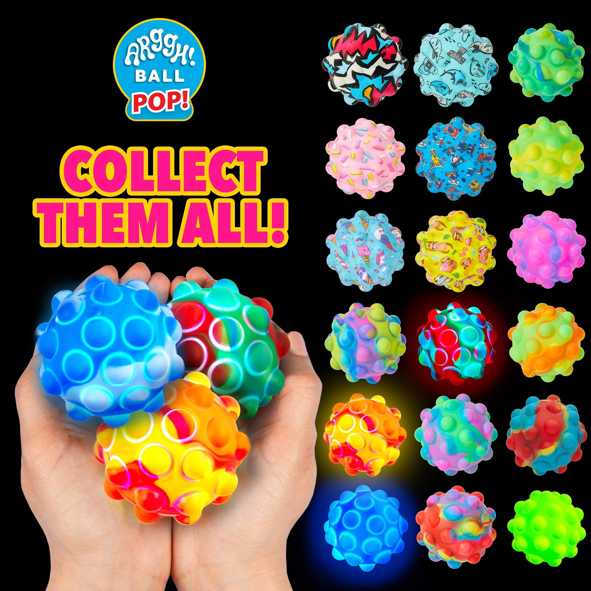 Power Your Fun 6 Pack Multi-color Fidget Ball Popper (3 LED and 3 Regular) - poweryourfun