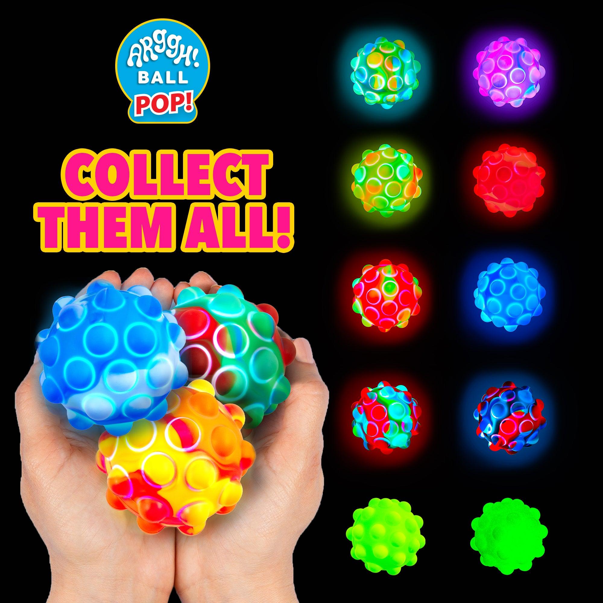 Power Your Fun 3 Pack Multi-color LED Fidget Ball Popper - poweryourfun