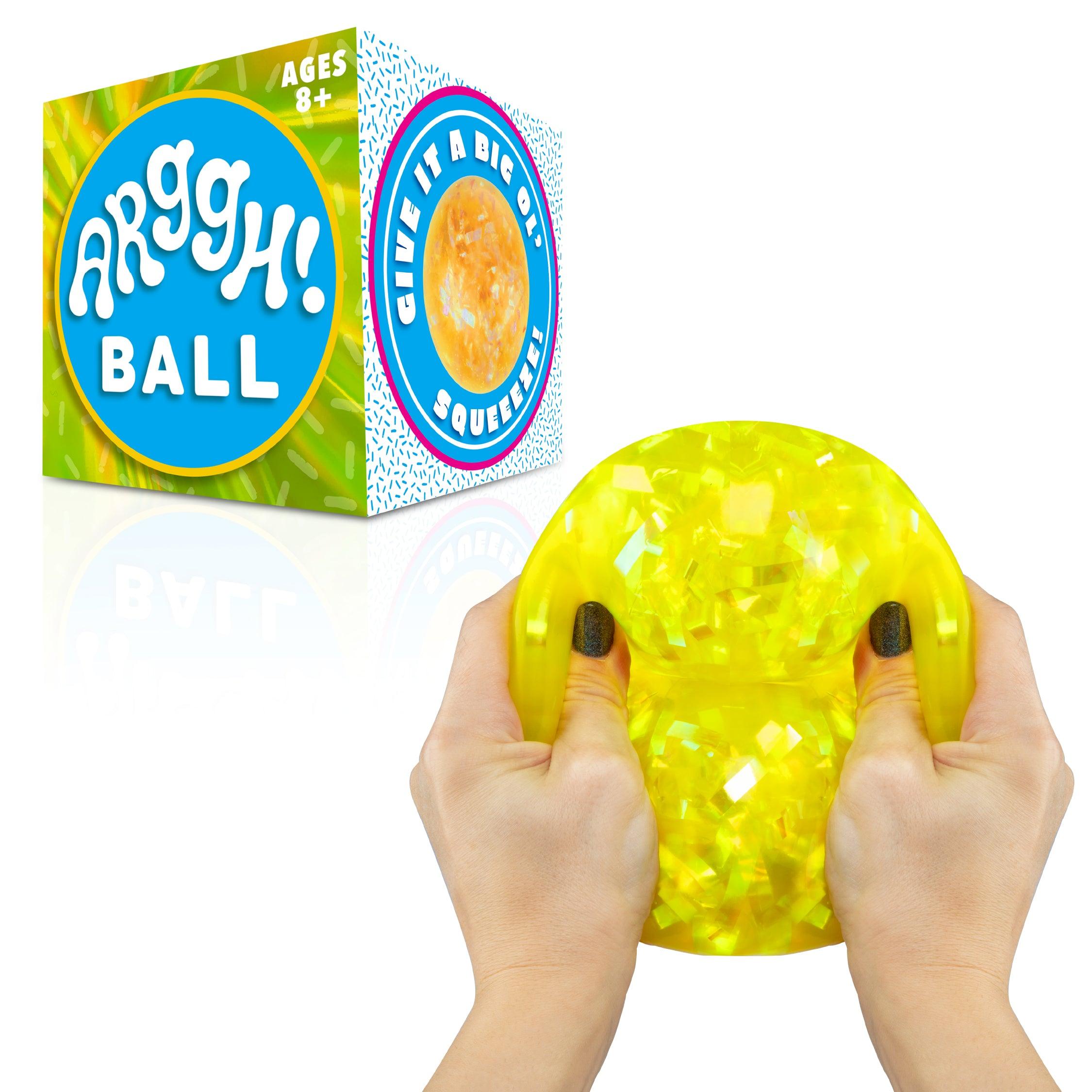 Arggh! Medium Glitter Stress Ball (Yellow/Blue/Pink) - poweryourfun