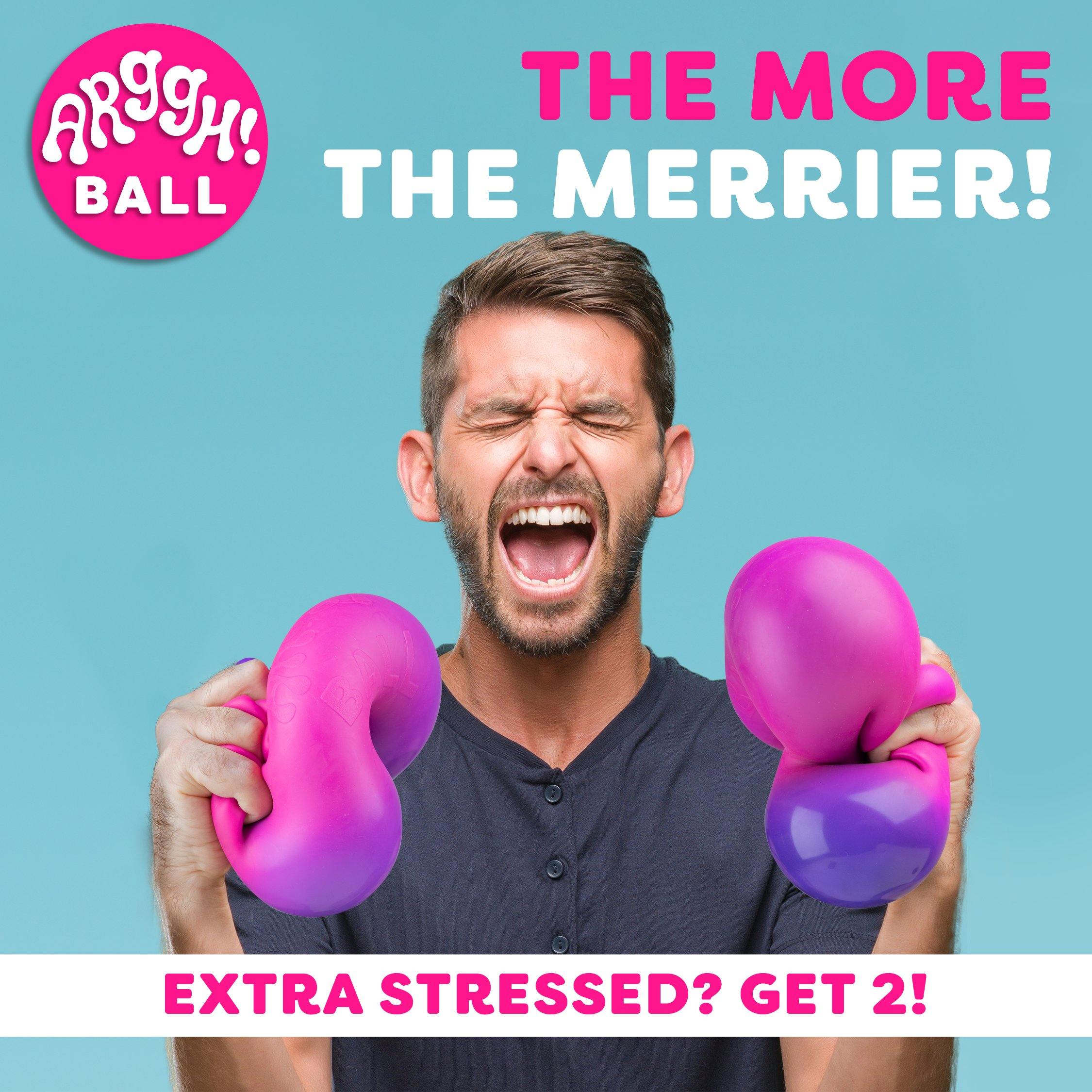 Arggh! Ball Jumbo Color-Changing Stress Ball - (Yellow-Orange / Pink-Purple) - poweryourfun